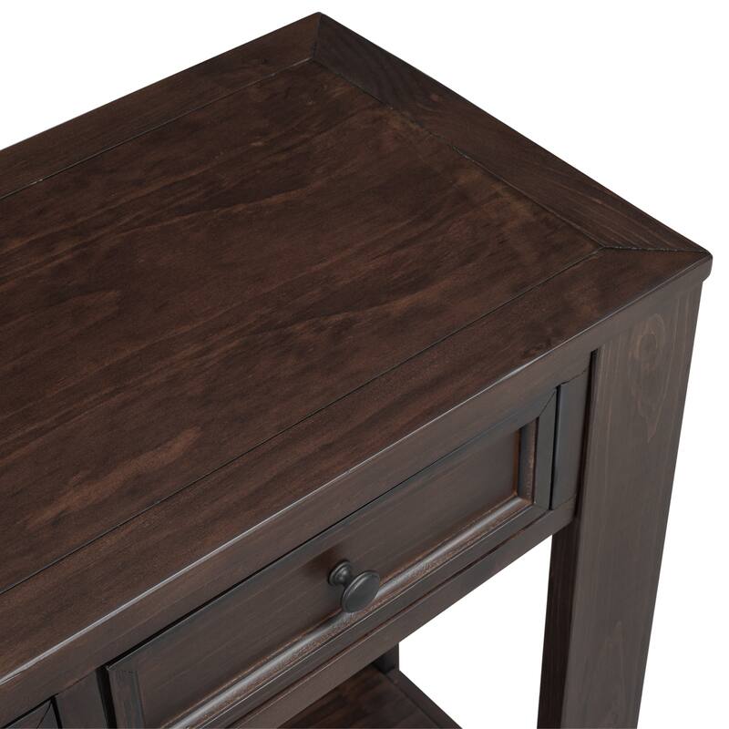 Modern Console Table/Sofa Table with Storage Drawers and Bottom Shelf for Entryway Hallway