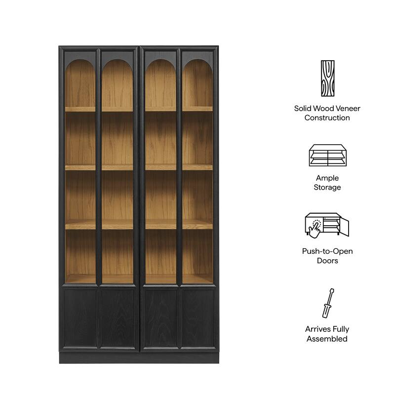 Anwen Solid Wood and Glass Display Cabinet