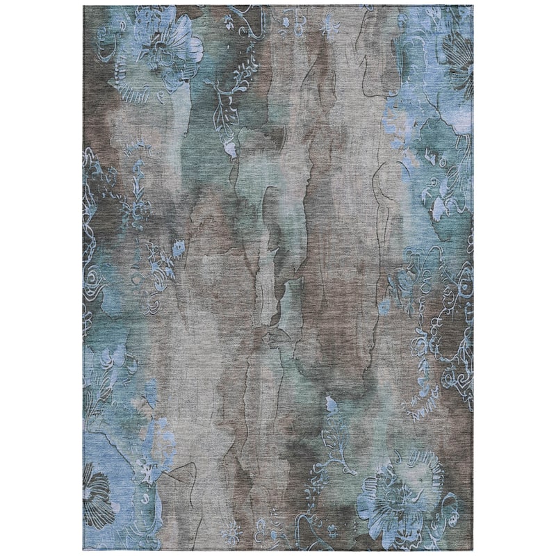 HomeRoots Floral Transitional Rectangle Outdoor Rug