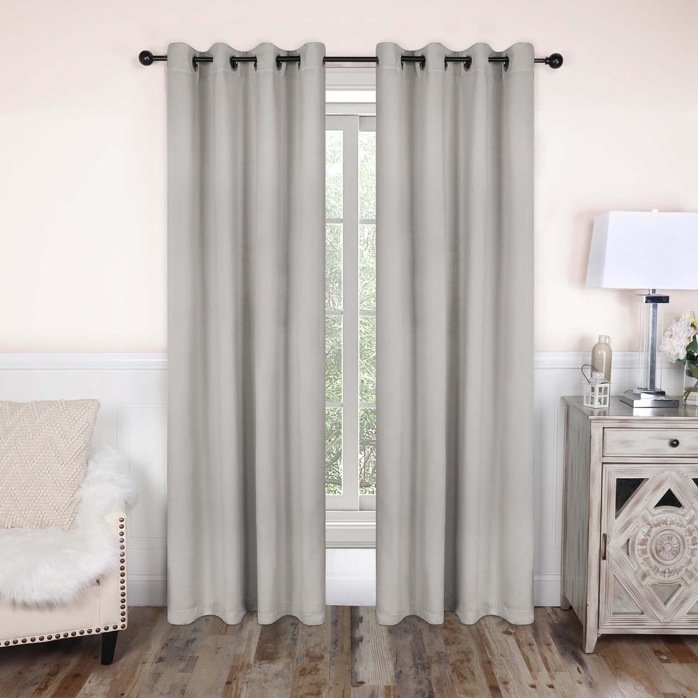 Superior Modern Solid Washable Room Darkening Curtains, Set of 2 Panels