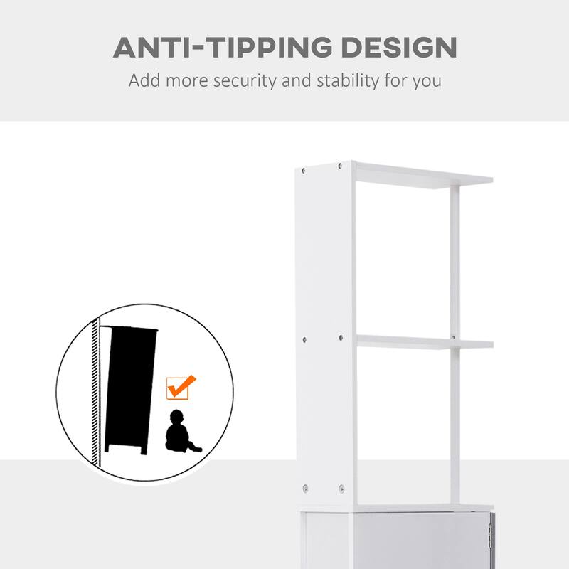 Bathroom Tower Storage Cabinet - 6" W x 13" D x 55.25" H
