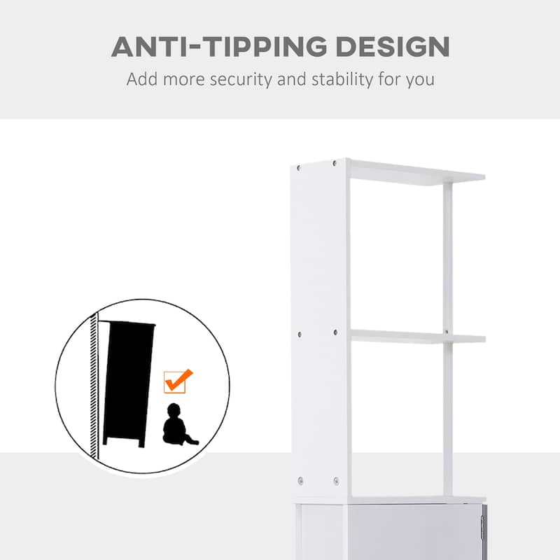 Bathroom Tower Storage Cabinet - 6" W x 13" D x 55.25" H