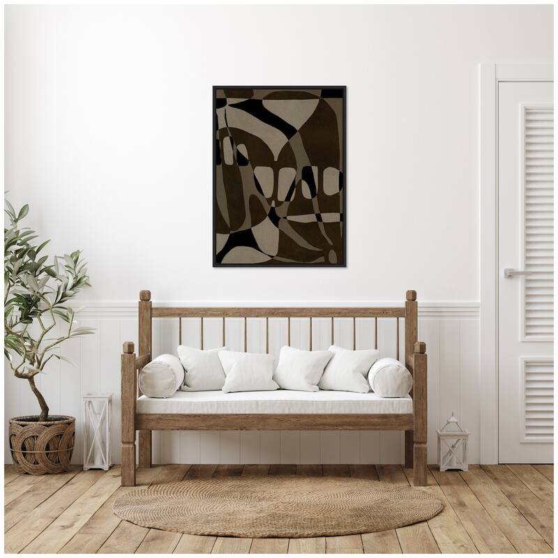 Kate and Laurel Sylvie Contour 1 Framed Canvas by Shatha Al Dafai