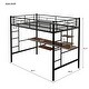 preview thumbnail 12 of 10, Loft Bed with Desk and Shelf , Space Saving Design,Full,Black