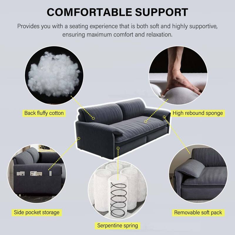 3-in-1 Convertible Sleeper with Side Storage,Multi-Functional Loveseat for Various Spaces