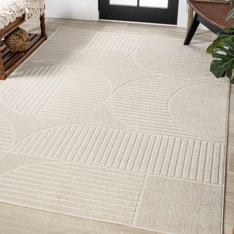 JONATHAN Y Dila Geometric Arch Scandi Striped Ivory/Cream Area Rug - 6' x 9' - Ivory/Cream