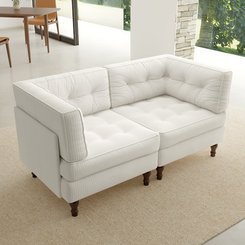 Oversized Sofa Corduroy Tufted Modular Sectional Set