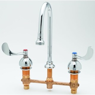 T and S Brass Deck Mounted Medical Faucet with 8" Centers, Rigid