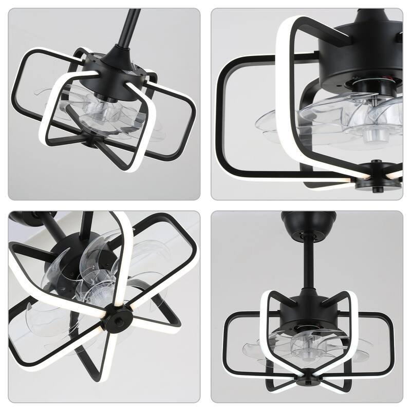 18" Bella Depot Modern Reversible Ceiling Fan with Dimmable Light , APP and Remote Control - 17.7 Inches