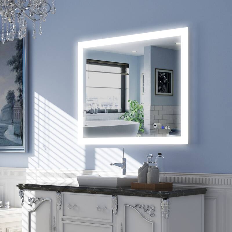 Bathroom Wall Mounted Frameless LED Mirror Super Bright Light With Anti-Fog (Horizontal/Vertical)
