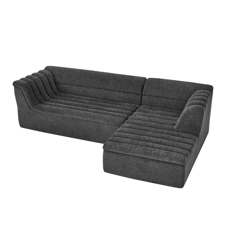 Modular Sectional Sofa with Chaise,Chenille Upholstered Boneless Couches,No Pillows Included