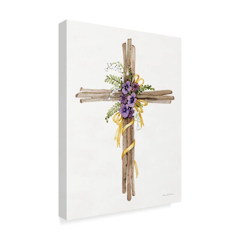 Kathleen Parr Mckenna 'Easter Blessing Cross I' Canvas Art