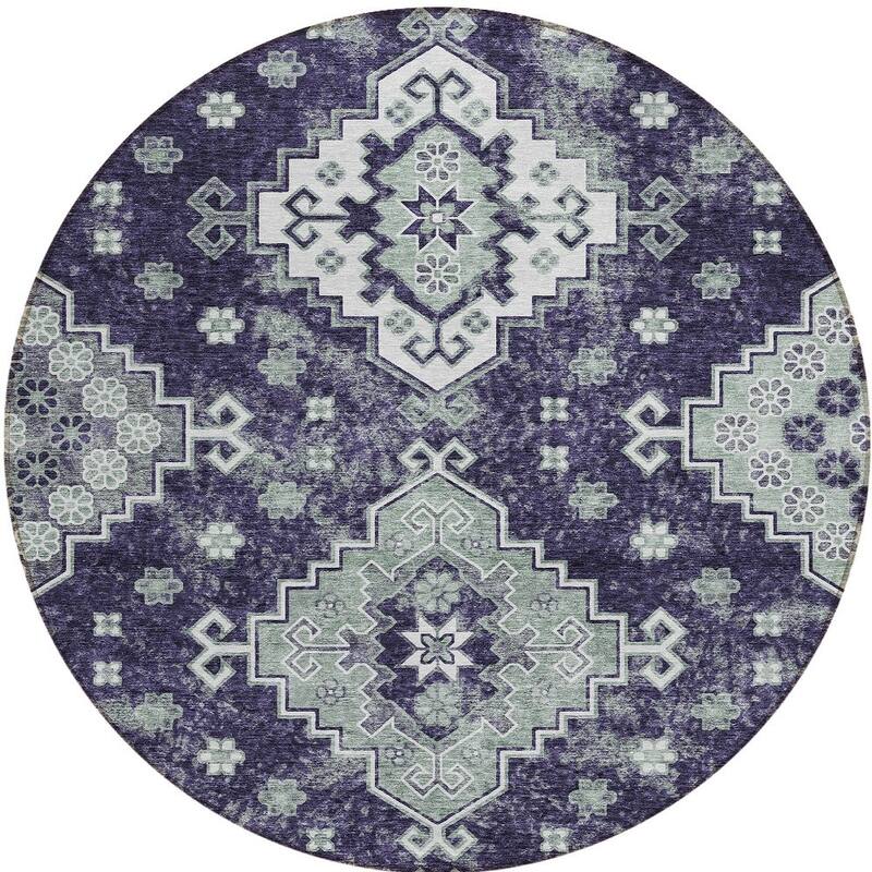 HomeRoots Medallion Traditional Rectangle Outdoor Rug