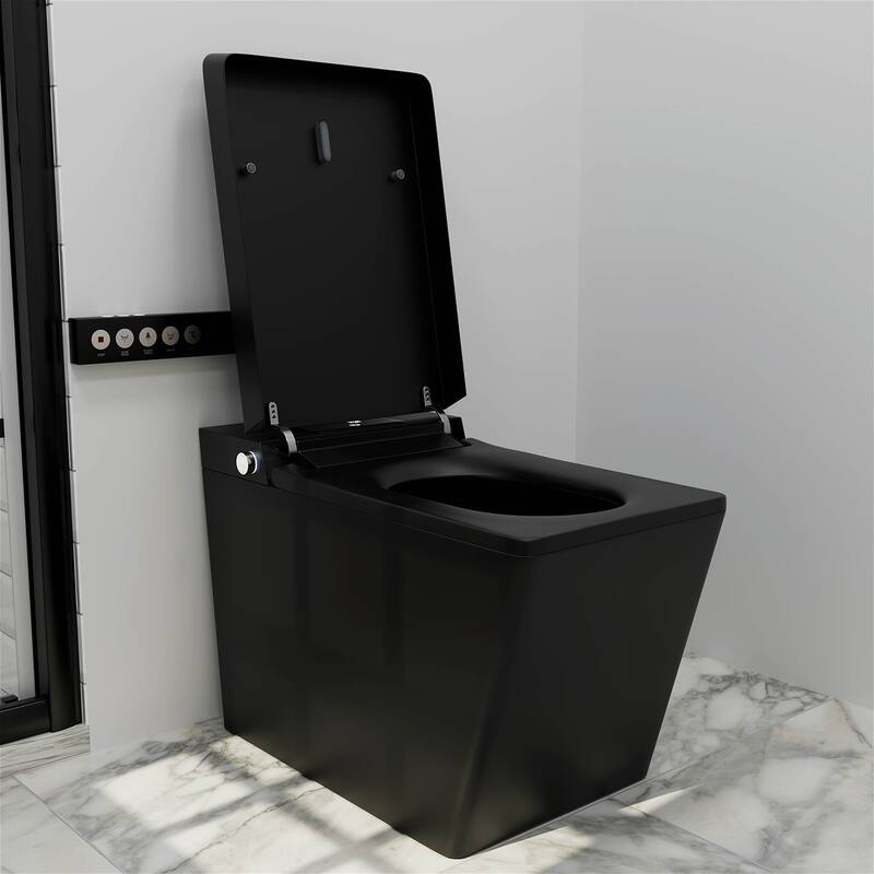 Giving Tree Smart Square One-Piece Floor Toilet with Remote Control and Automatic Cover - N/A