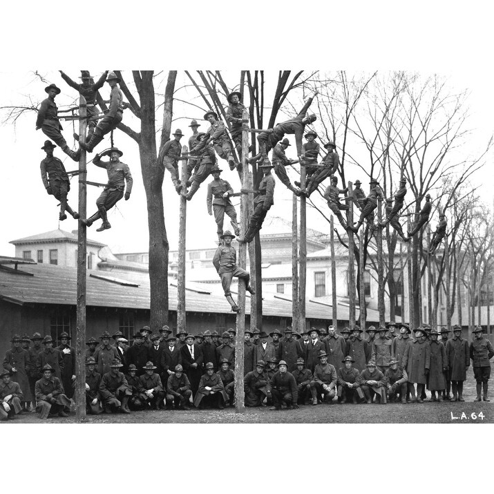 Pole Climbing Training For Students Army Training Corps At The University Of Michigan The Uniformed Students Are In A Course For Overstock 24402571