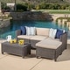 preview thumbnail 2 of 39, Moses 5-piece Outdoor Sofa Set by Christopher Knight Home Brown + Beige