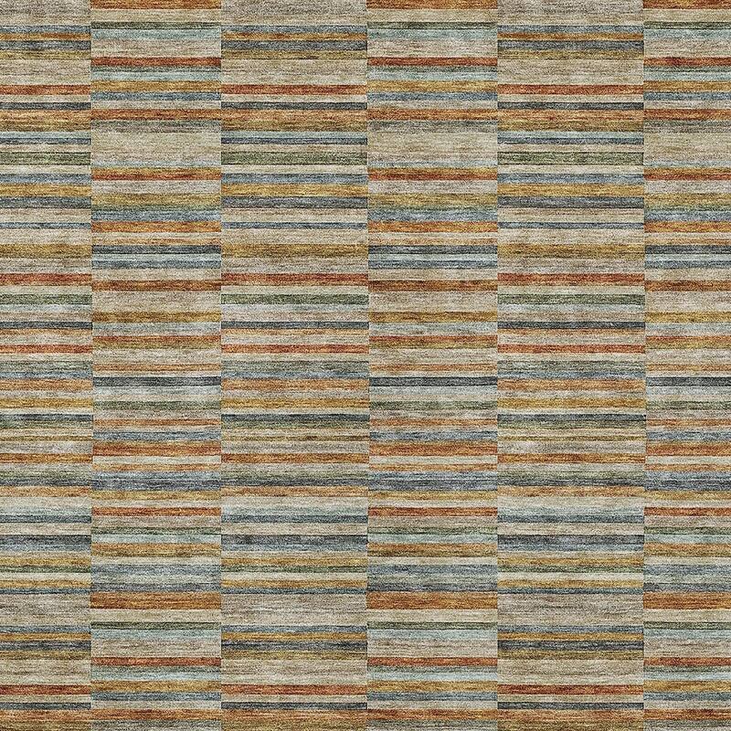 HomeRoots Striped Transitional Rectangle Outdoor Rug