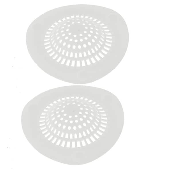 2 Pcs Hair Catcher Silicone Hair Stopper Shower Drain Covers for Bathtub Kitchen White Hair Catcher in Black