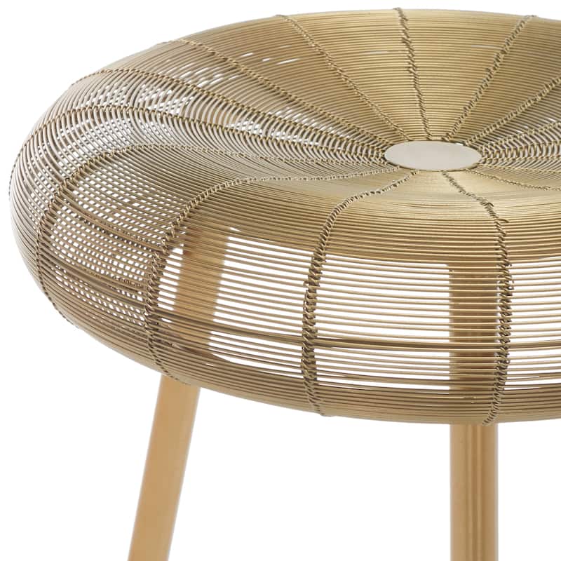 SAFAVIEH Gayla 30-inch Wire Weaved Contemporary Bar Stool - Gold - 14" W x 14" L x 30" H - 15Wx15Dx30H