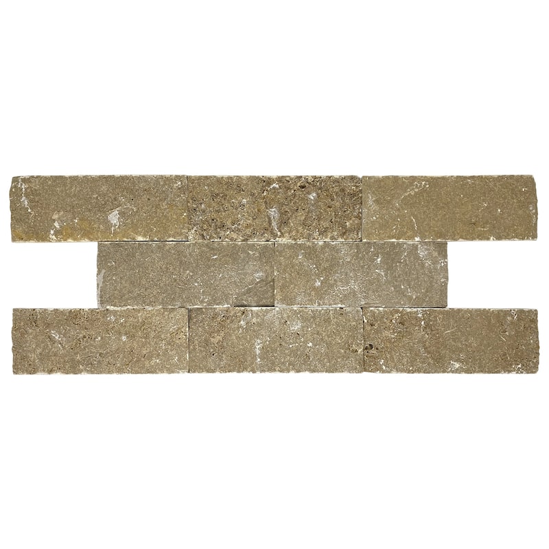 Tuscany Brown Travertine 3" x 8" Split Face Tile - 1 Box (2.85 sqft) - Brown
