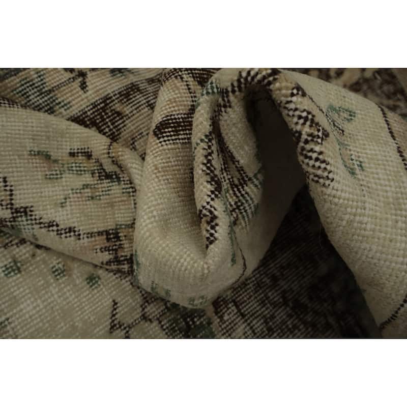 Hand Knotted Oriental 100% Wool Carpet Transitional Floral Beige & Ivories Anatolian Area Rug - 9' 1'' X 5' 4''