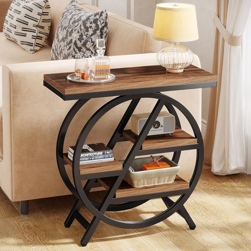 3-Tier End Table Narrow Side Table for Living Room