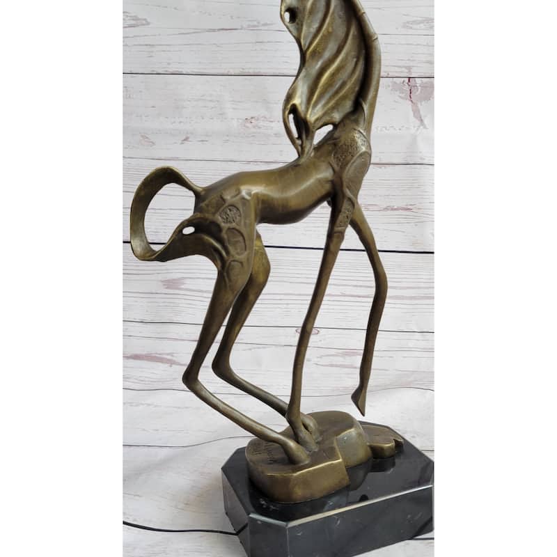 Surreal Dalinian Horse Abstract Bronze Sculpture Statue Salvador Dali 15 Inches X 9 Inches