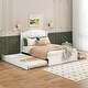 preview thumbnail 15 of 26, Multiple Storage Space Wood Queen Size Platform Bed with Twin Size Trundle and 2 Drawers White