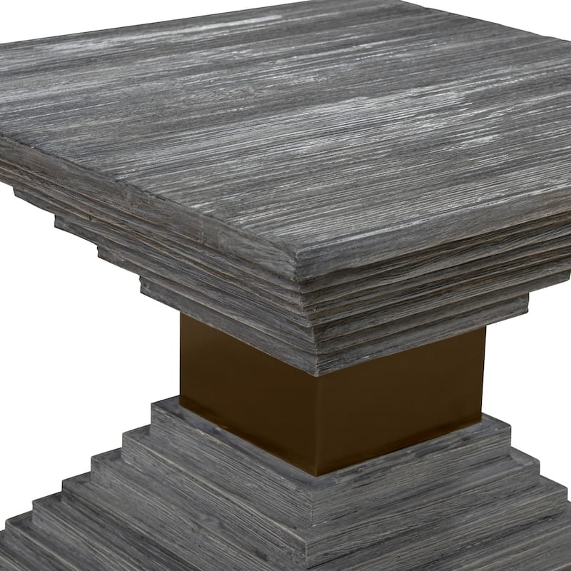 Uttermost 25288 22" Wide Plywood, Steel, and Wood End Table