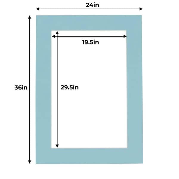 24x36 Mat for 20x30 Photo - Aqua Blue Matboard for Frames Measuring 24 ...