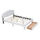 preview thumbnail 5 of 9, Queen Size Upholstered Platform Bed with Storage Drawer and LED Lights