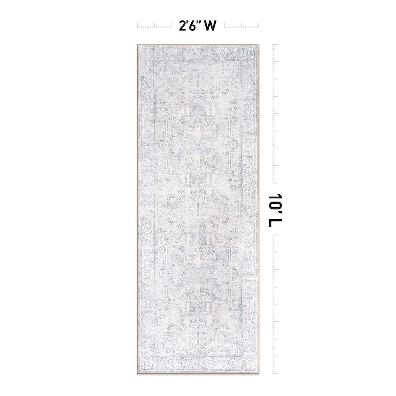World Rug Gallery Vintage Inspired Distressed Machine Washable Area Rug