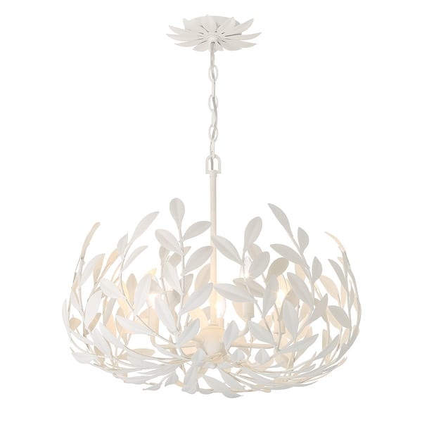 slide 2 of 5, Broche 5 Light Matte White Chandelier