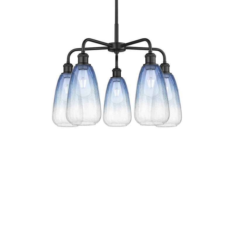 Innovations Lighting 516-5CR-19-25 Brookhaven Almond Chandelier - Matte Black / Sapphire Blue