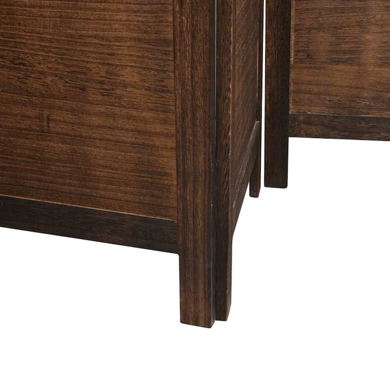 vidaXL Room Divider Privacy Screen Living Room Dark Brown Solid Wood Paulownia