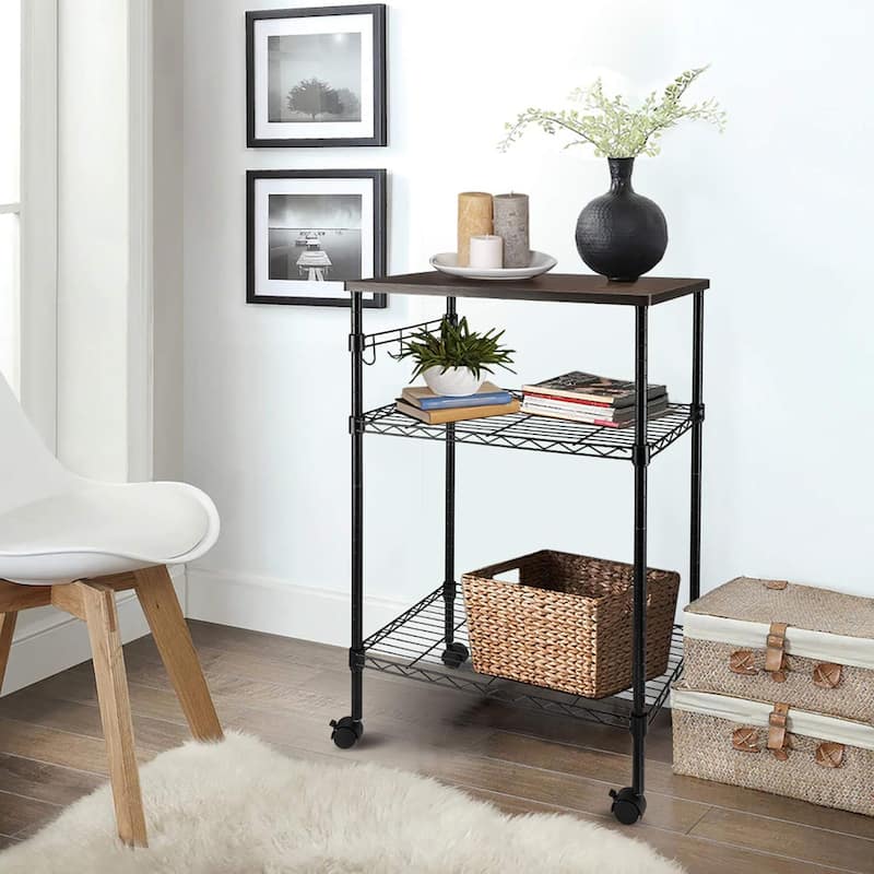 3-Tier Kitchen Utility Cart Black