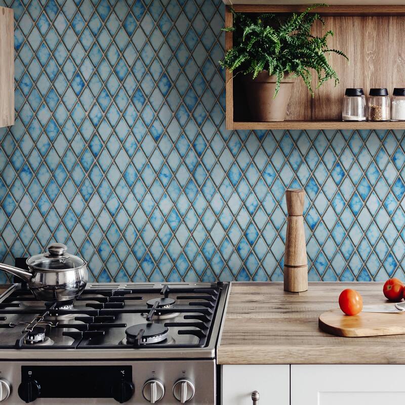 Merola Tile Hudson Kite Marine 10-1/8" x 11-3/4" Porcelain Mosaic Floor and Wall Tile