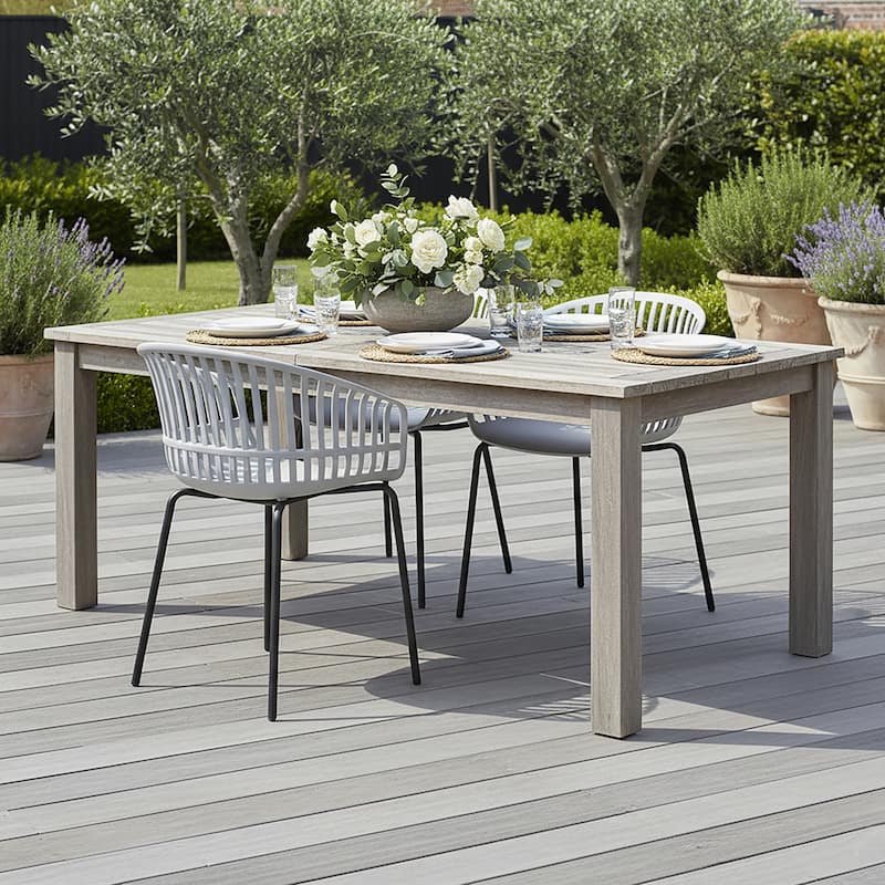 Set of 2 Barras Grey Plastic Dining Chair with Black Iron Legs