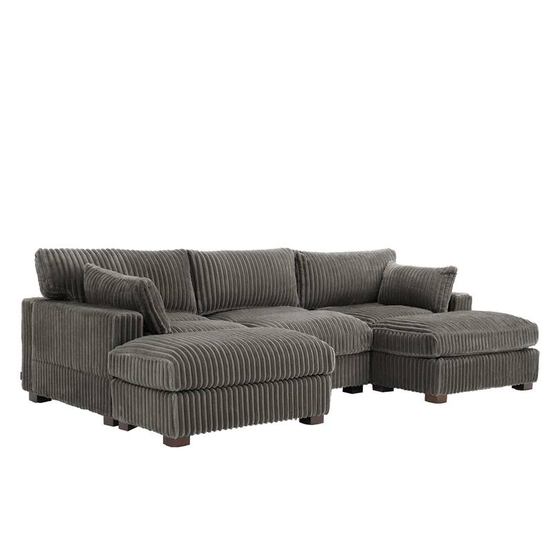 Oversized U-shaped Plush Modular Sectional Sofa Set
