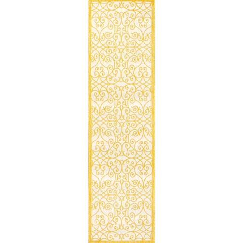 JONATHAN Y Ourika Vintage Filigree Textured Weave Indoor/Outdoor Area Rug