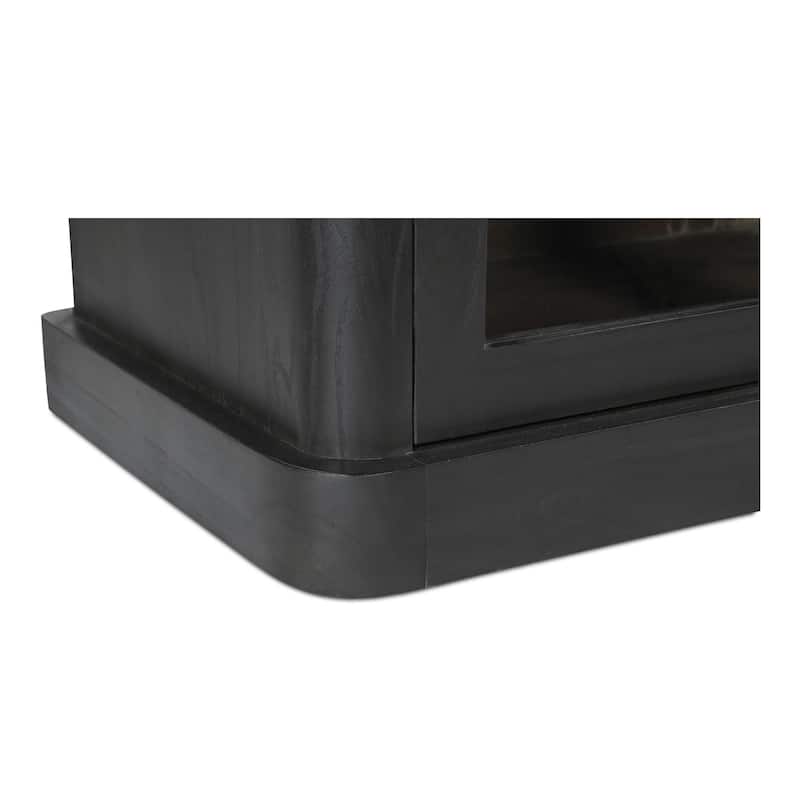 NADAAL STUDIOS Selira, Wooden Sideboard With Glass Sliding Doors - 78"W x21"D x33.5"H