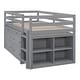 preview thumbnail 8 of 18, Twin Size Loft Bed Kids Bed with Retractable Desk and Drawers, Solid Wood with Lateral Portable Desk and Shelves