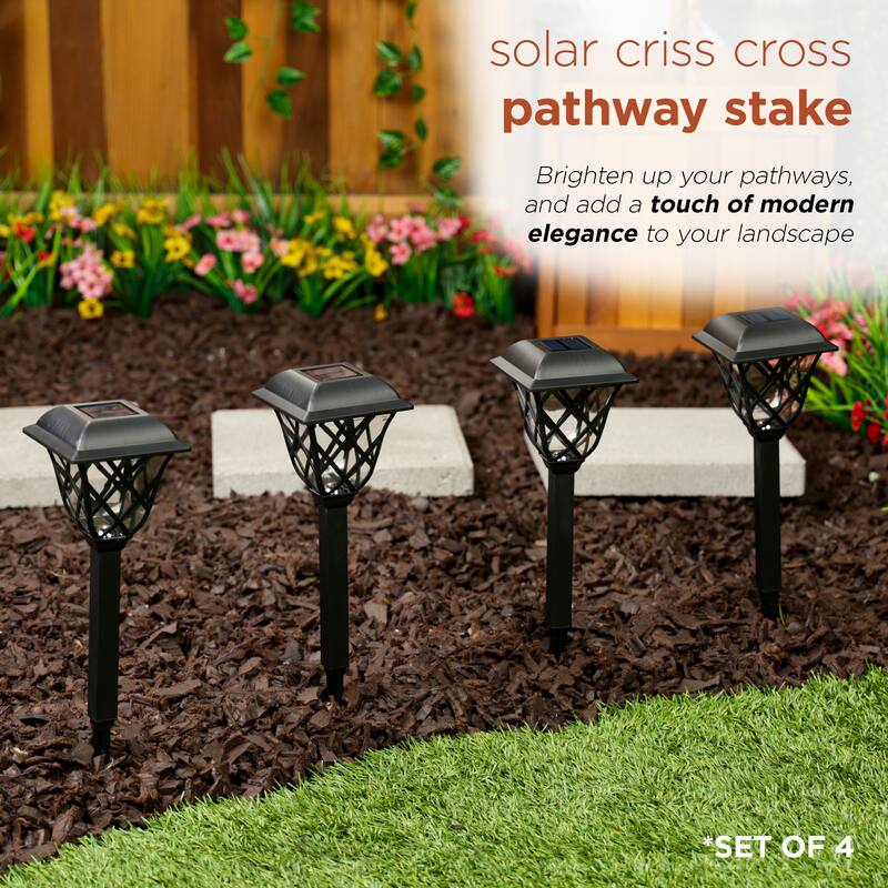 Solar Pathway Stake with Light - Set of 4