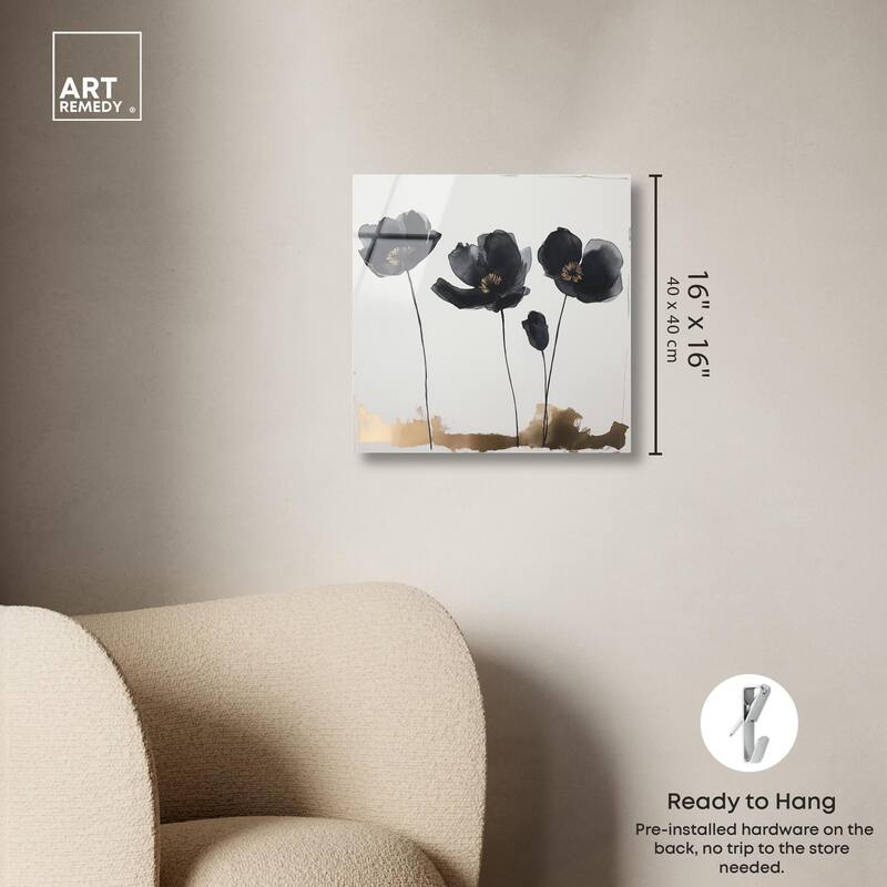 Nocturnal Flowers I Acrylic by Art Remedy, Ready to Hang