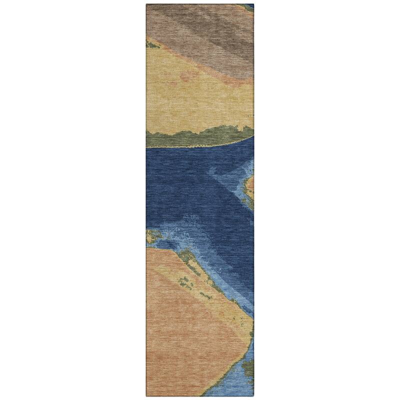 Machine Washable Indoor/ Outdoor Modern Cheney Chantille Rug