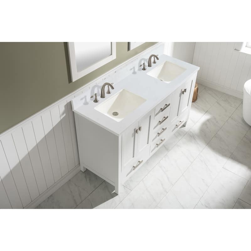 Valentino 60" Double Vanity in White