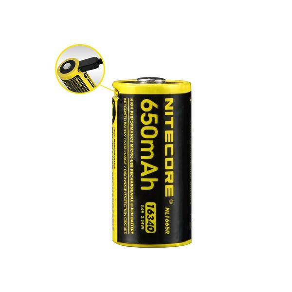 Shop Nitecore Nl1665r 650mah 16340 Usb Rechargeable Li Ion Battery Overstock 22670830
