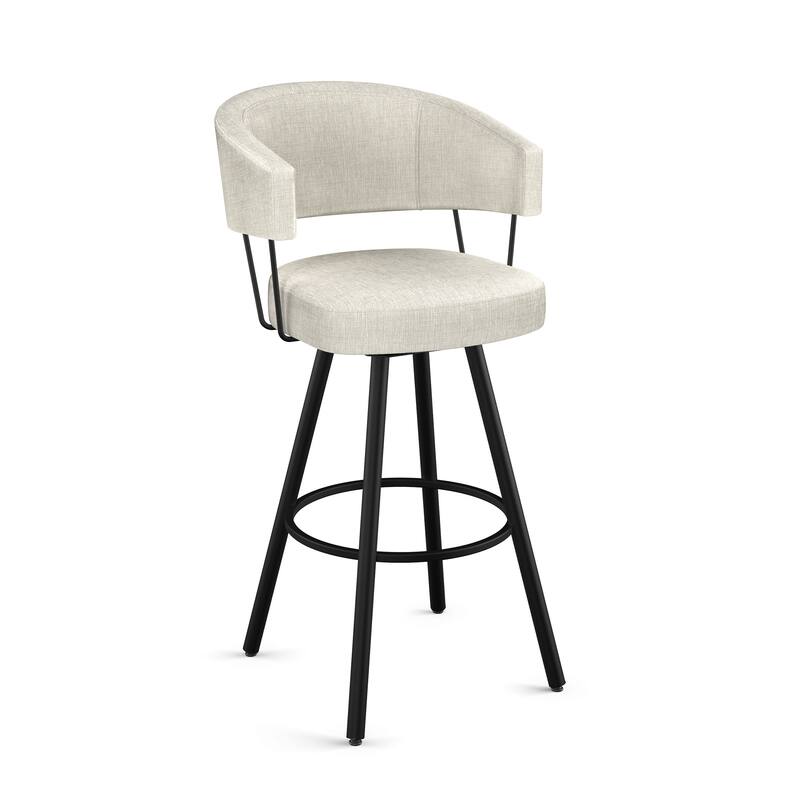 Amisco Corey Swivel Counter and Bar Stool, Upholstered with Metal Legs