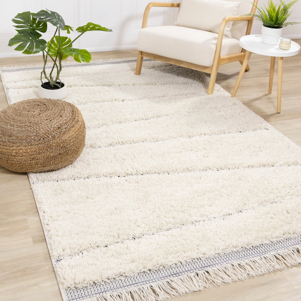 Napa Collection - Cream Angled Lines Rug