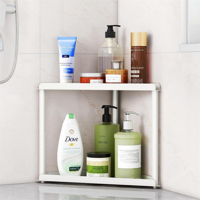 Shower Organizer Stand - 8.2"D x 15.7"W x 11.8"H - White